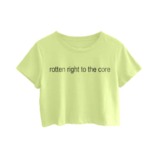 CHARLI XCX Brat Rotten To The Core Girls Tshirt (Yellow Green)