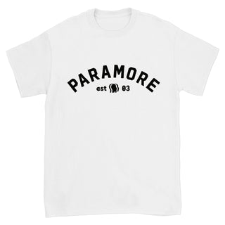 PARAMORE Established Logo Tshirt (HT, Bright White)