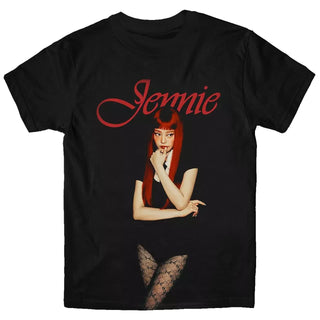 JENNIE Red Hair Portrait Tshirt (HT, Black)