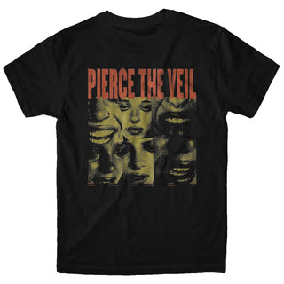PIERCE THE VEIL Faces Collage Girls Tshirt (Black)