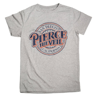 PIERCE THE VEIL Baseball Logo Heather Tshirt (Grey)
